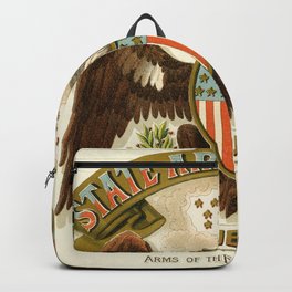 Arms of the United States, Illustrated in 1876 Backpack | Henrymitchell, Unitedstatesseal, Baldeagle, Usaarms, Historicalusa, Armsoftheunion, Federalgovernment, Unitedstatessymbol, Washingtondc, Unitedstatesarms 