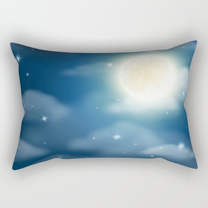 Magical Midnight Moon Starry Night Sky Rectangular Pillow