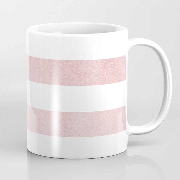 Simply Stripes in Rose Gold Sunset Coffee Mug