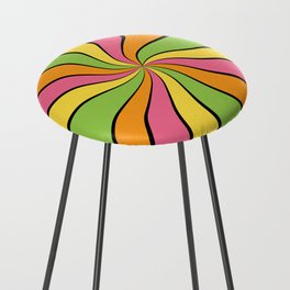 Wavy Rays (orange/pink/yellow/green) Counter Stool