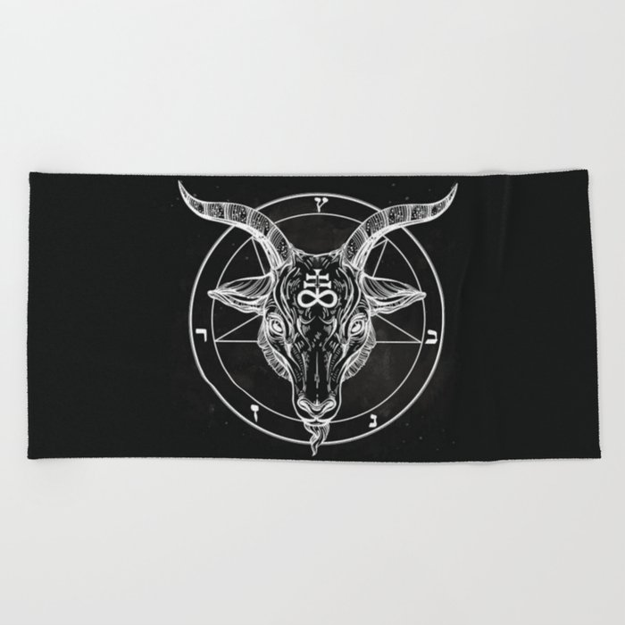 satanic goat Beach Towel