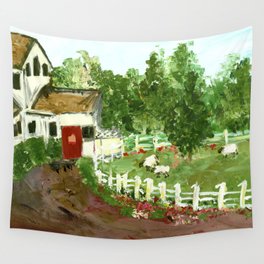 Ash Mill Farm Wall Tapestry | Pennsylvania, Ashmilfarm, America, Farm, Rural, Whitepicketfence, Painting, Buckscounty, Landscape, Ashmill 