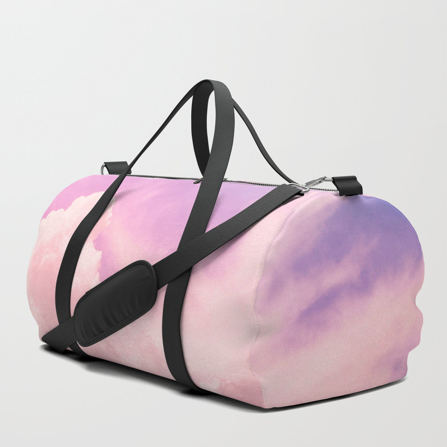 pink fluffy duffle bag