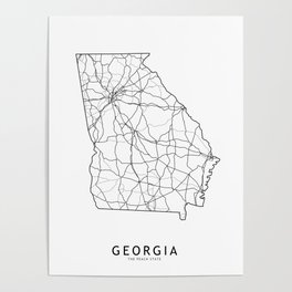 Georgia White Map Poster