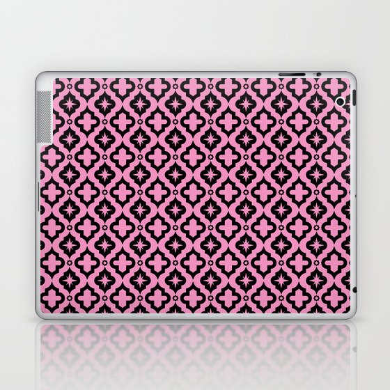 Pink and Black Ornamental Arabic Pattern Laptop & iPad Skin