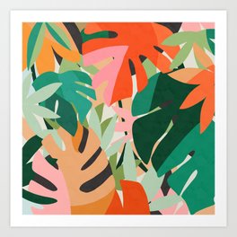 Tropical leaves in the jungle Art Print