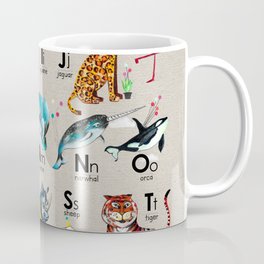 Animals Alphabet in English Coffee Mug