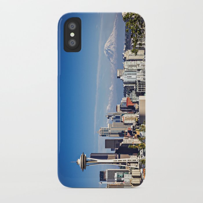 Seattle Overlook with Mt Rainier iPhone Case