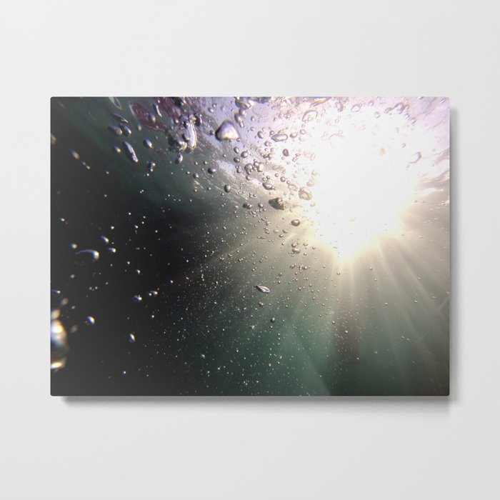 Sun in the pool with bubbles Metal Print