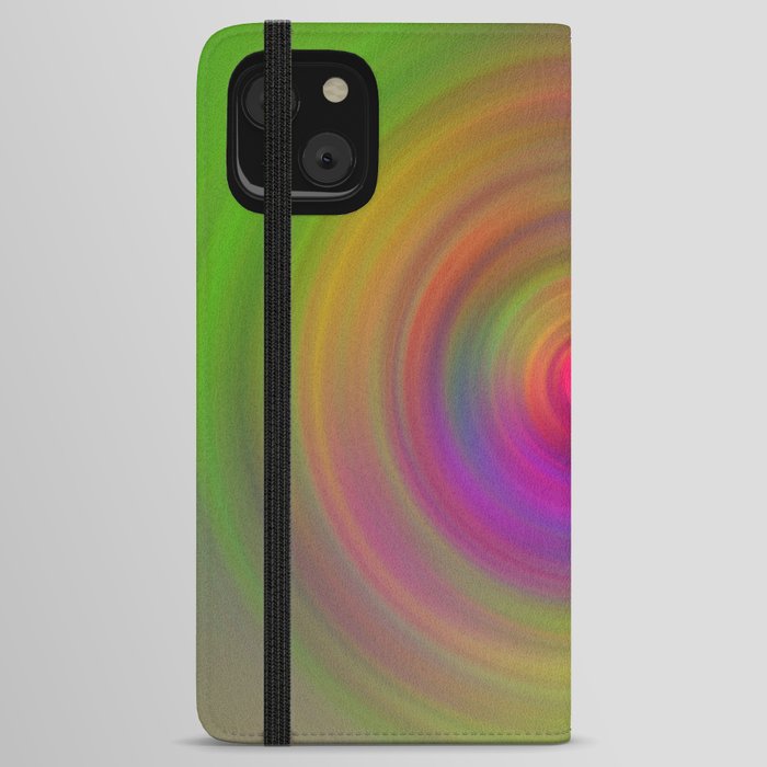 Green pink fluid swirl iPhone Wallet Case