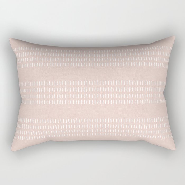 farmhouse stitch - pink Rectangular Pillow