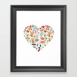 Mushroom heart Framed Art Print