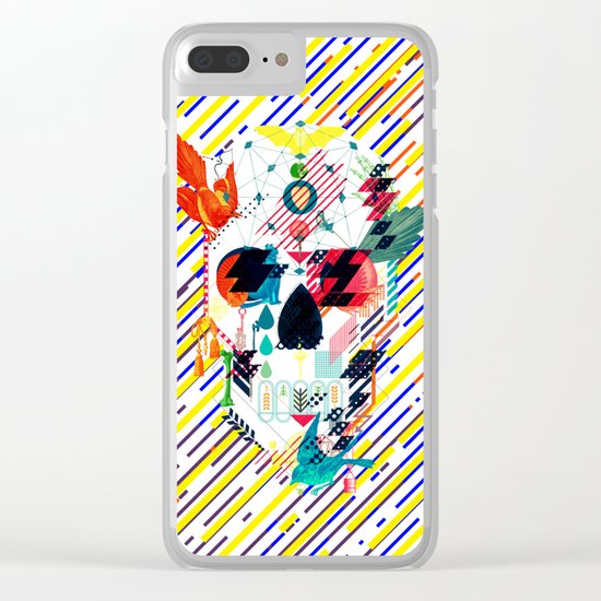 Abstract Skull Clear iPhone Case