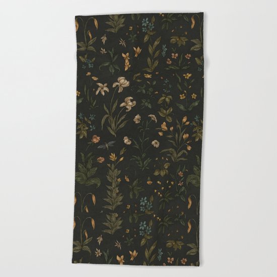 Old World Florals Beach Towel