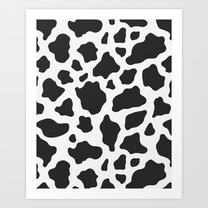 Black and White Cow Print Art Print