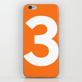 Number 3 (White & Orange) iPhone Skin
