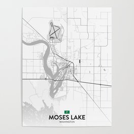 Moses Lake, Washington, United States - Light City Map Poster