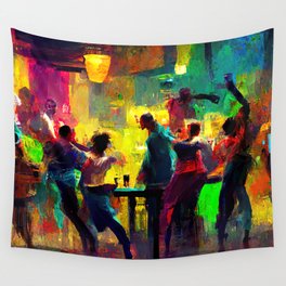 Dancing in a bar Wall Tapestry