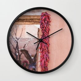 Santa Fe Ristra - New Mexico Photography Wall Clock