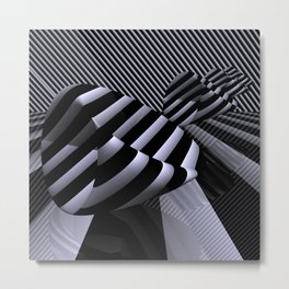 Steiner's Surface Metal Print | Black and White, Mixed Media, 3D, Digital 