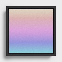 Ombre Pastel Unicorn Gradient Glitter Pattern Framed Canvas