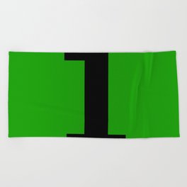 Number 1 (Black & Green) Beach Towel