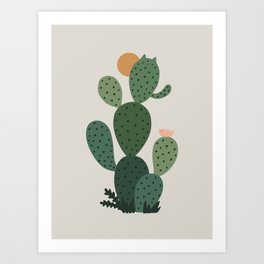 Cat Plants: Cat-tus Art Print