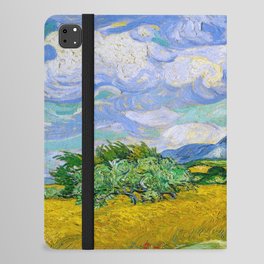Vincent van Gogh (Dutch, 1853-1890) - Title: Wheat Field with Cypresses - Date: July 1889 - Style: Post-Impressionism - Genre: Landscape art - Media: Oil on canvas - Digitally Enhanced Version (1800 dpi) - iPad Folio Case