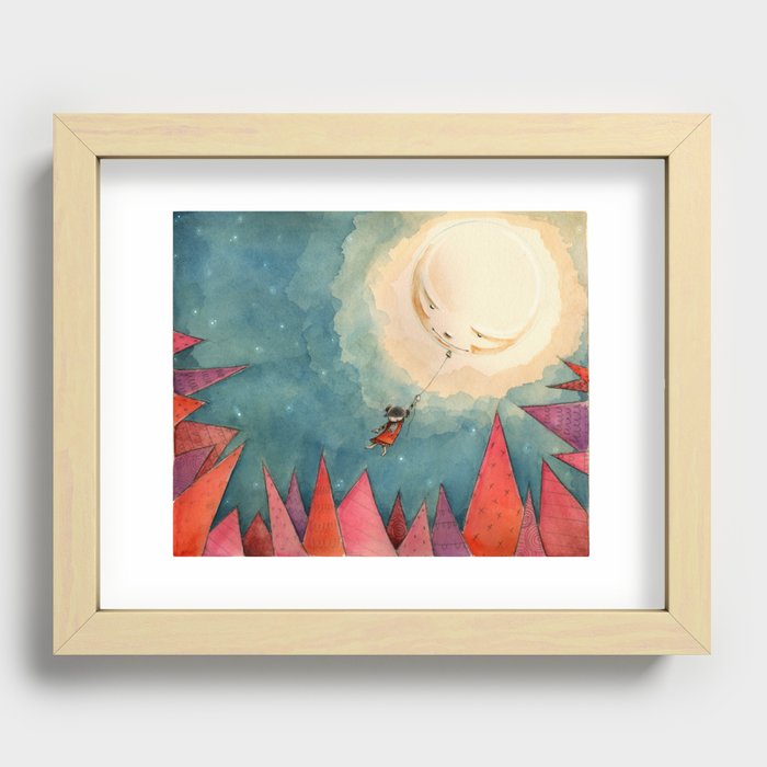 Me and the Moon Recessed Framed Print