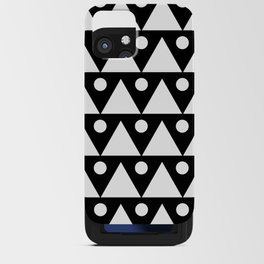 Dots & Triangles 2 - White & Black Abstract Repeat Vector Pattern Blackout Curtain iPhone Card Case