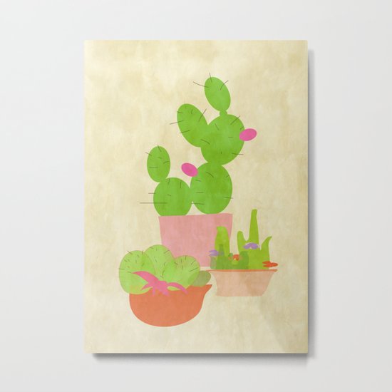 Cacti Mix Metal Print