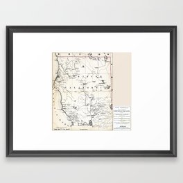 Northern California Map 1866 Framed Art Print