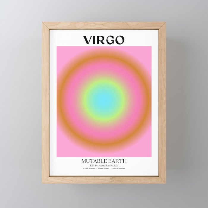 Virgo Gradient Print Framed Mini Art Print