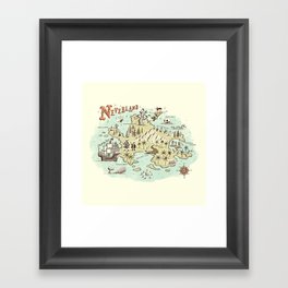 Neverland Map Framed Art Print