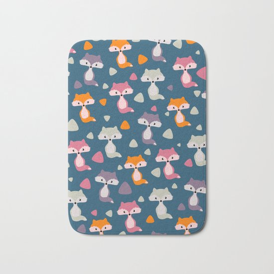 Foxes in many colors Bath Mat