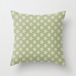Sage Green Daisy Floral Pattern Throw Pillow