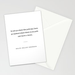 Ralph Waldo Emerson Quote 02 - Do Not Go Where The Path May Lead - Typewriter Quote Stationery Card