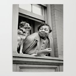 African American Photography, Black Art Print, Gordon Parks, Harlem Woman With Dog, 1943, New York, NY, African American Wall Art Poster