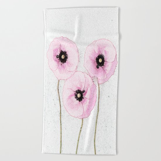 Delicate Poppies Beach Towel
