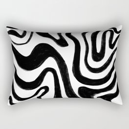 70s 60s Monochrome Swirl Rectangular Pillow