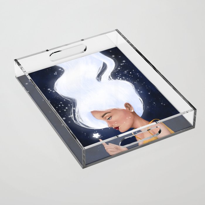 Little star - digital art illustration Acrylic Tray