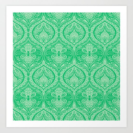 Simple Ogee Green Art Print