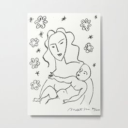 Matisse Vierge et Enfant sur fond étoilé 1951 Artwork, for Wall Art, Prints, Posters, Men, Women, Kids Metal Print