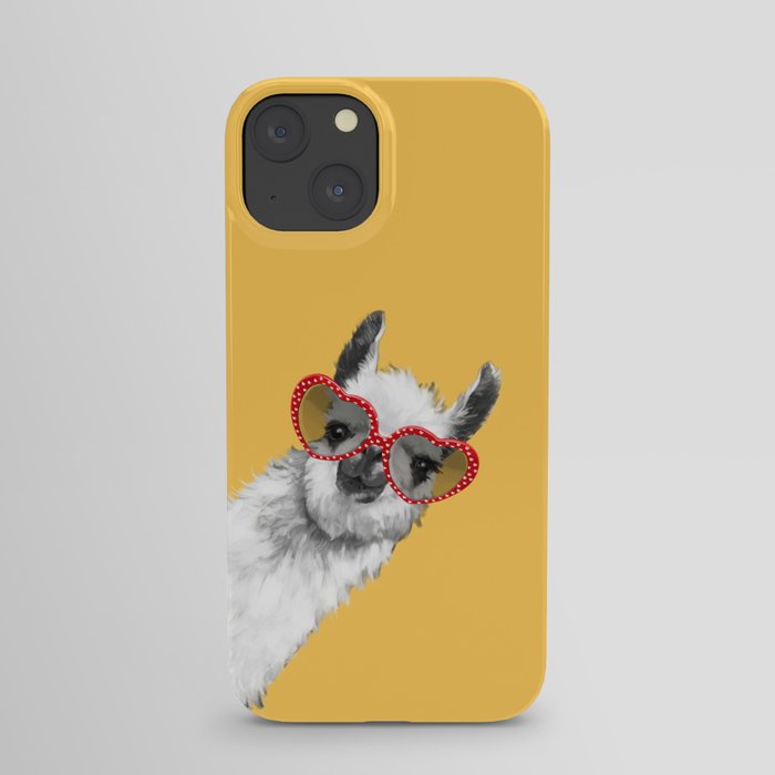 Fashion Hipster Llama with Glasses iPhone Case