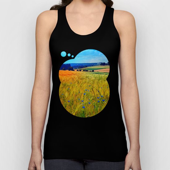 Fields of summer with flowers and scenery Unisex Tank Top
