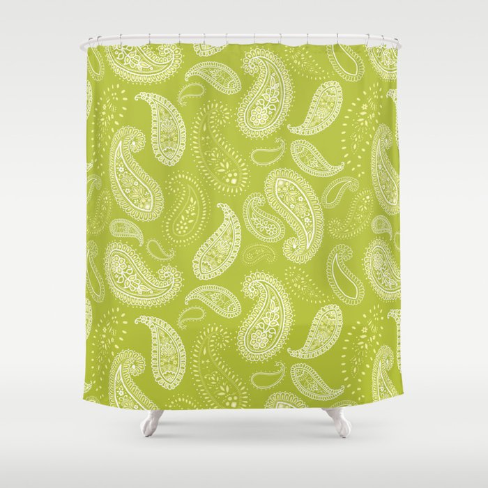 Greenery Paisley Shower Curtain By Ladymago Society6