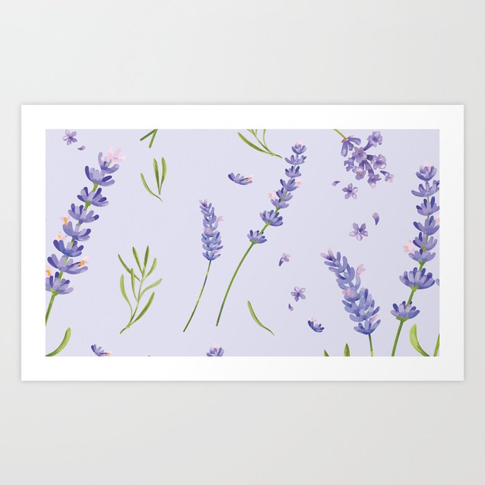Lavender, Flower Purple Art Print
