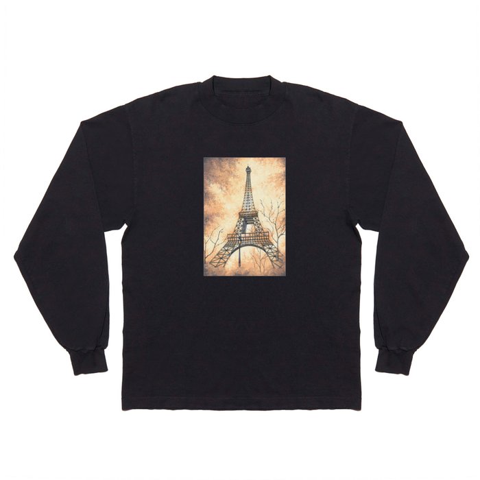 Eiffel tower sunset Long Sleeve T Shirt