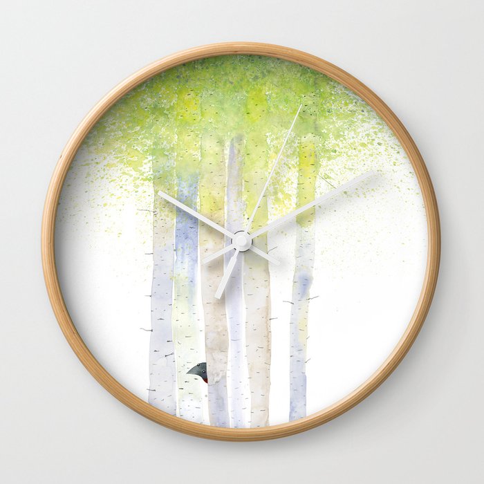 HIDE AND SEEK BIRCH FOREST Wall Clock