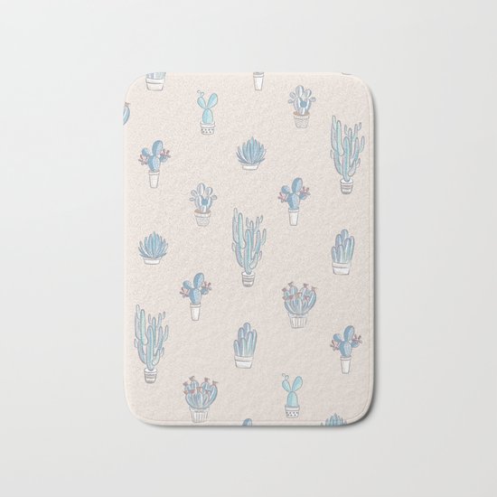 Succulent Pattern Desert Collection - #decor #buyart Bath Mat